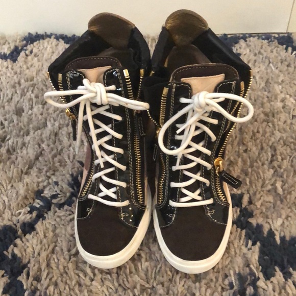 SOLDGiuseppe Zanotti Nicki Wedge Leather Sneak… - Picture 3 of 6